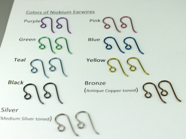 Alternate Niobium Earwire Colors