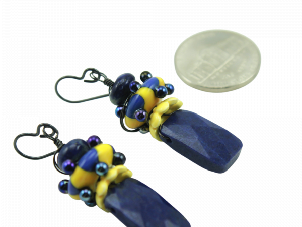 Blue Lapis Lazuli Gemstone Earrings, Ukraine Fundraiser