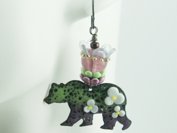 Bear Flower Earrings