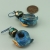 Deep Blue & Gold Circular Flower Earrings