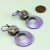 Luscious Purple Enameled Hoop Earrings with Purple 'n Green Glass