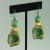 Polymer Clay Pod Earrings in Green & Gold