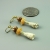 Pale Blue Ivory Gold Porcelain Clay Trumpet Flower Earrings, 1440