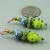 Lime Green & Blue Glass Earrings