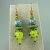 Lime Green & Blue Glass Earrings