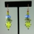 Lime Green & Blue Glass Earrings