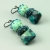 Aqua Teal Blue Glass & Chrysocolla Gemstone Earrings