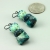 Aqua Teal Blue Glass & Chrysocolla Gemstone Earrings
