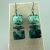 Aqua Teal Blue Glass & Chrysocolla Gemstone Earrings