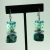 Aqua Teal Blue Glass & Chrysocolla Gemstone Earrings
