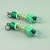 Aqua Green Trumpet Glass Flower Earrings