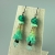 Aqua Green Trumpet Glass Flower Earrings