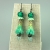 Aqua Green Trumpet Glass Flower Earrings