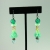 Aqua Green Trumpet Glass Flower Earrings