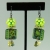 Green Enameled Glass Earrings