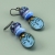Blue Ceramic Face & Glass Bead Earrings