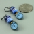 Blue Ceramic Face & Glass Bead Earrings