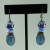 Blue Ceramic Face & Glass Bead Earrings