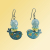 Ukraine Fund Raising Blue Yellow Sunflower Birdie Earrings