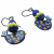 Blue Bire Yellow Dot Enameled Earrings for Ukraine Fundraiser