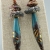 Teal , Purple, Gold Polymer Clay Earrings