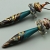 Teal , Purple, Gold Polymer Clay Earrings