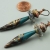Teal , Purple, Gold Polymer Clay Earrings