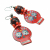 #1747, Red Orange Sugar Scull Enameled Earrings
