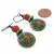 Orange & Blue Ceramic & Glass Earrings