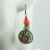 Orange & Blue Ceramic & Glass Earrings