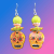 Orange Sugar Skull Earrings
