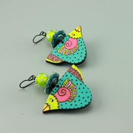 Colorful Bird Earrings, 1425A
