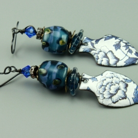 Delft Blue Enameled Vase