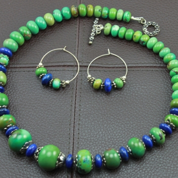 #206, Rustic Boho Lapis Lazuli Meets Green Turquoise